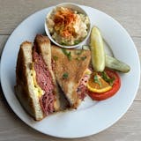 Hot Corned Beef and Cheese with Pickles