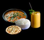 Combo # 2 vegetables(Mixed vegetables + Garlic Naan +Rice + Mango Lassi)
