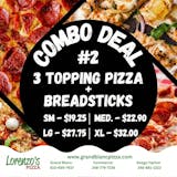 Three Topping Pizza & Bread Stix Combo (2)