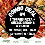 Three Toppings Pizza, Cheese Bread & 2 Liter Soda Combo (4)