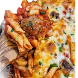 Meatball Parmesan with Penne Pasta