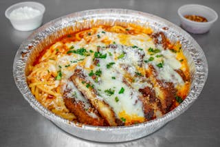 Spaghetti with Chicken Cutlets