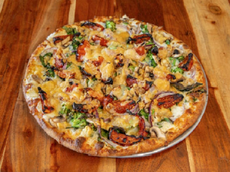 Alfredo Veggie Pizza