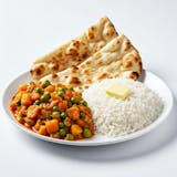 Indian Style Mixed Veg Curry with Naan & Rice Tuesday Special