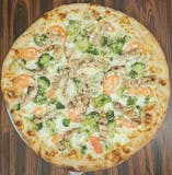 Grilled Chicken, Broccoli & Tomatoes Pizza