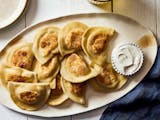 12 Potato Pierogies with Sour Cream