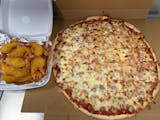 18" Cheese Pizza + 1 LB Breaded Jumbo Shrimp