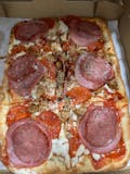 All Meat Sicilian Pizza
