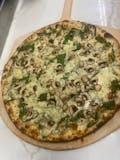 Spinach & Mushroom Pizza Gorgonzola white