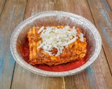 Lasagna with garlic bread