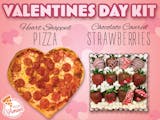 Valentines Day Kit (6 strawberries + Large Heart Shaped Pizza)
