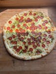 Turkey Pepperoni Pesto Pizza