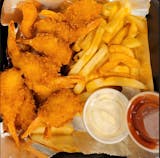 Breaded butterfly Shrimp W/small portion of Fries
