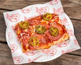 Soppressata, Jalapenos & Hot Honey Pizza Slice