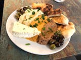 Hummus Board with Baked Feta & Olives