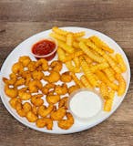 Fried Popcorn Shrimp with Fries