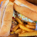 Chicken & Shrimp Cheese 8 Inch Sub with Fries