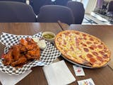 16"pizza 1 topping 12 wing 1 flavor