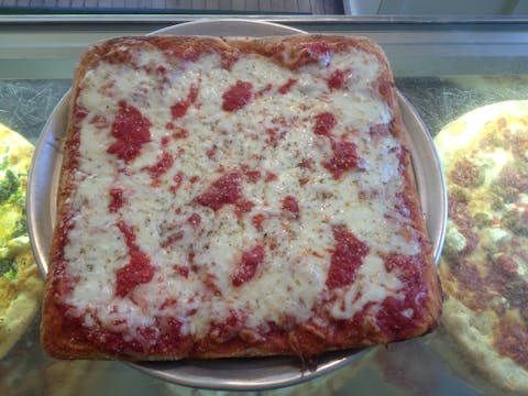 Pizza Cousins' Sicilian Pizza with Italian Hot Sausage, Peppers