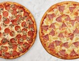 Two Large CYO 3-topping Pizzas Happy Hour Special buy 1 get 1 free (2-5pm Sun-Thu)