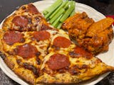 Half Off Saturday Special: Buy large CYO pizza and get 50% breadsticks, wings or salad