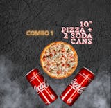 1 Personal 1 Topping Pizza With Two Cans Of Soda Special