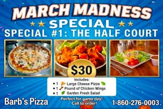 1 Large Pizza, 1 Order Oven Roasted Chicken Wings, 1 Classic Garden Salad