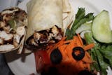 Grilled Chicken Wrap with Sauteed Peppers, Onions & Mozzarella