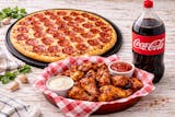 Large One Topping Pizza, 8 Pieces Wings & 2 Liter Pop Wednesday Special