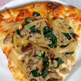 Sausage & Spinach Pizza Slice