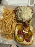 Bacon Cheeseburger, Fries & Can of Soda Combo