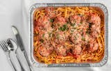 Spaghetti Marinara with Meatballs Catering