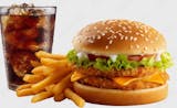 Double Cheeseburger With French Fries & Soda