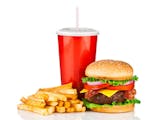 Chicken Sandwich With Fries & Can of Soda