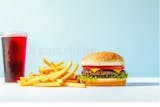 Fish Sandwich With Fries & Can of Soda