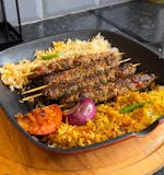 chicken kabab over rice