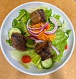 Garden salad with Steak Tips