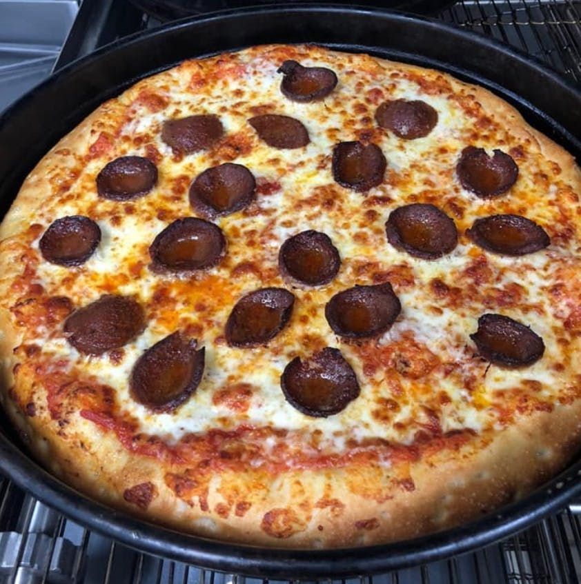 Chicago Style Beef Pepperoni Pizza