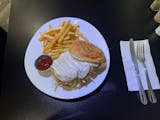North Buffalo Chicken Sandwich With Fries Lunch