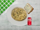 Chicken Piccata Pasta (Halal) with Cheesy Garlic Bread & a Drink