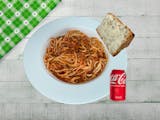 Marinara Pasta with Cheesy Garlic Bread & a Drink