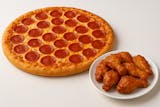 One Medium One Topping Pizza & 6 Wings Special