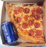 2 Pepperoni pizza & can soda or 16oz water