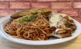 Eggplant Parmigiana  With Spaghetti