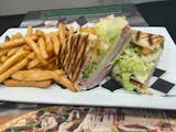 Ham & Turkey Panini with a Side of Fries
