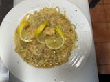 Chicken Francese Over Fettuccini