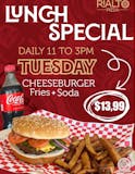 Cheeseburger, Fries & Soda Lunch Special