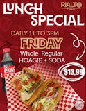 Any Whole Regular Hoagie & Soda Lunch Special