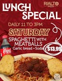 Spaghetti with Meatballs Lunch Special