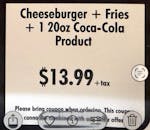 Cheeseburger with Fries & Soda Special